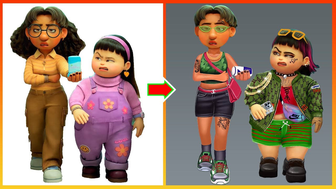 Turning Red: Mei Lee, Abby And Priya Glow Up Bad Girl - Turning Red Disney Pixar Art
