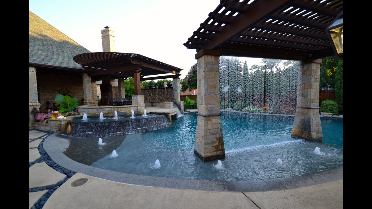 Colleyville Cascading Water Paradise Pool Tour