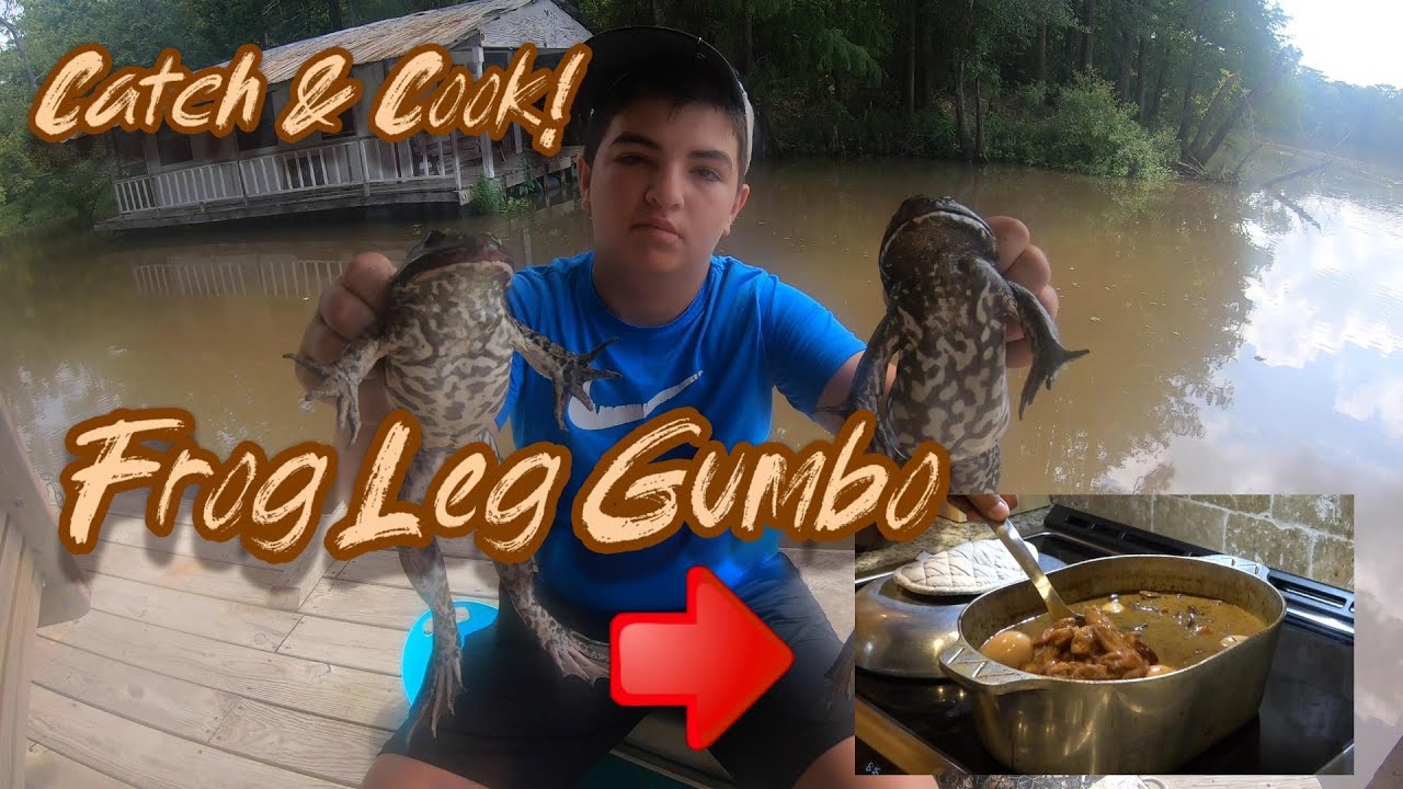 Frog Leg Gumbo (Cajun Cooking) - Catch & Cook!  Frogging for Big Louisiana Bullfrogs