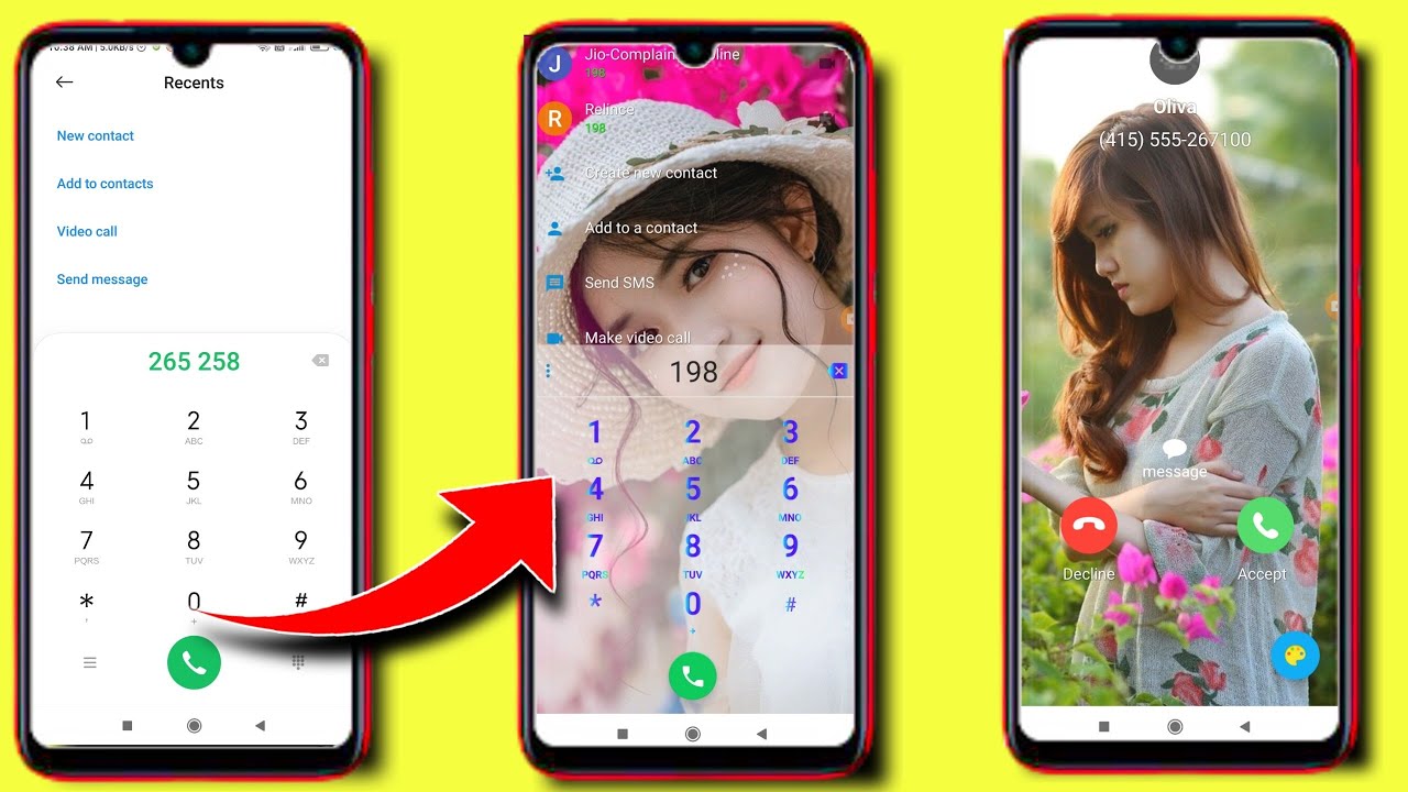 Phone Ke Dailer Contact Aur Caller Screen Ke Background Me Photo Kaise Lagaye | Dailer background