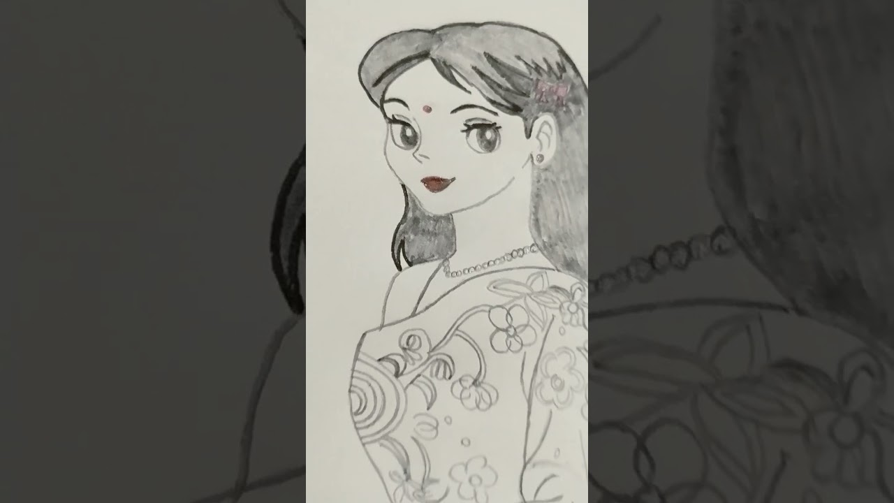 handrawing woman तुने अपनी चमकती आँखों से, जो देखा मुस्कुरा कर मेरी तरफ, तो दिन हो गया।