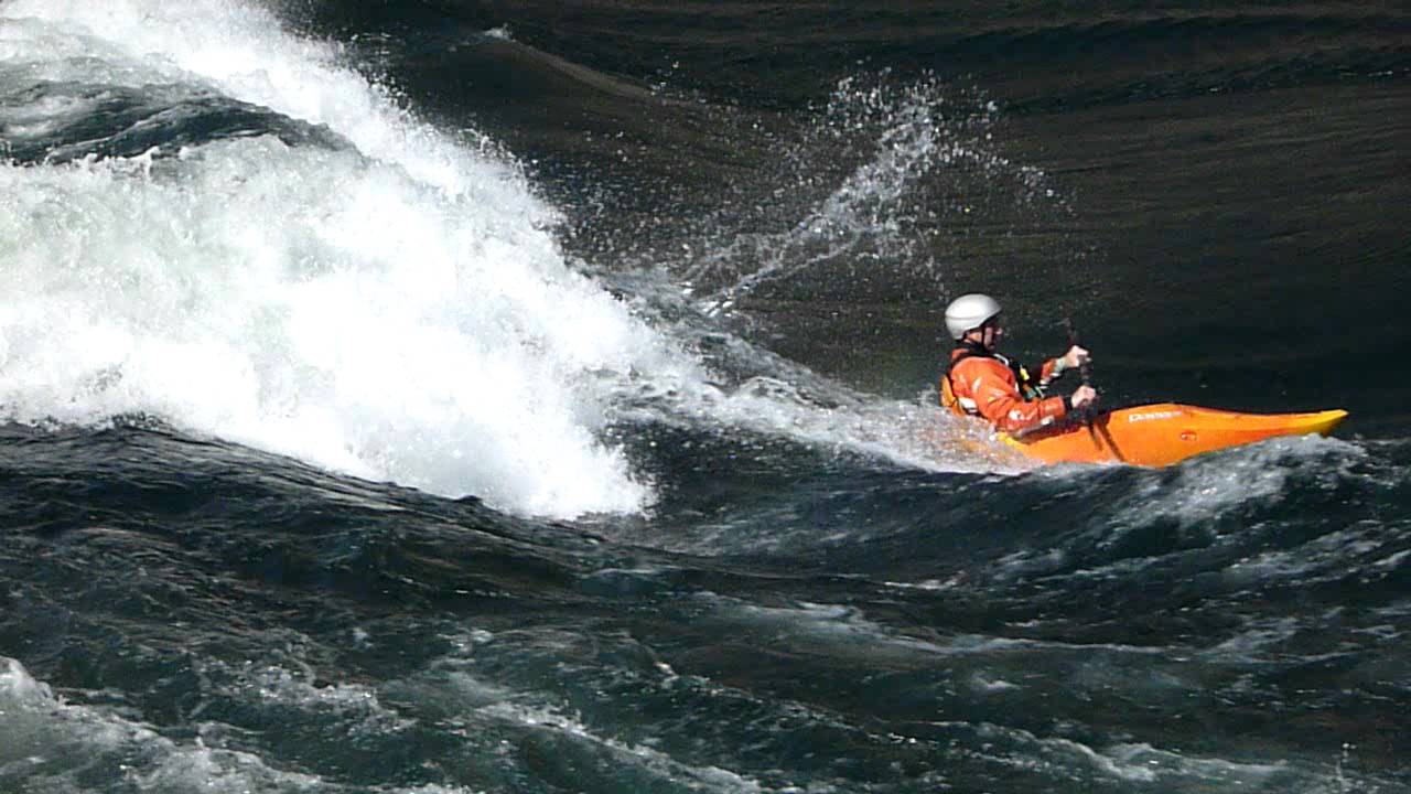 Axiom Kayak  on the Thompson river  at the Frog  BC  Canada Review