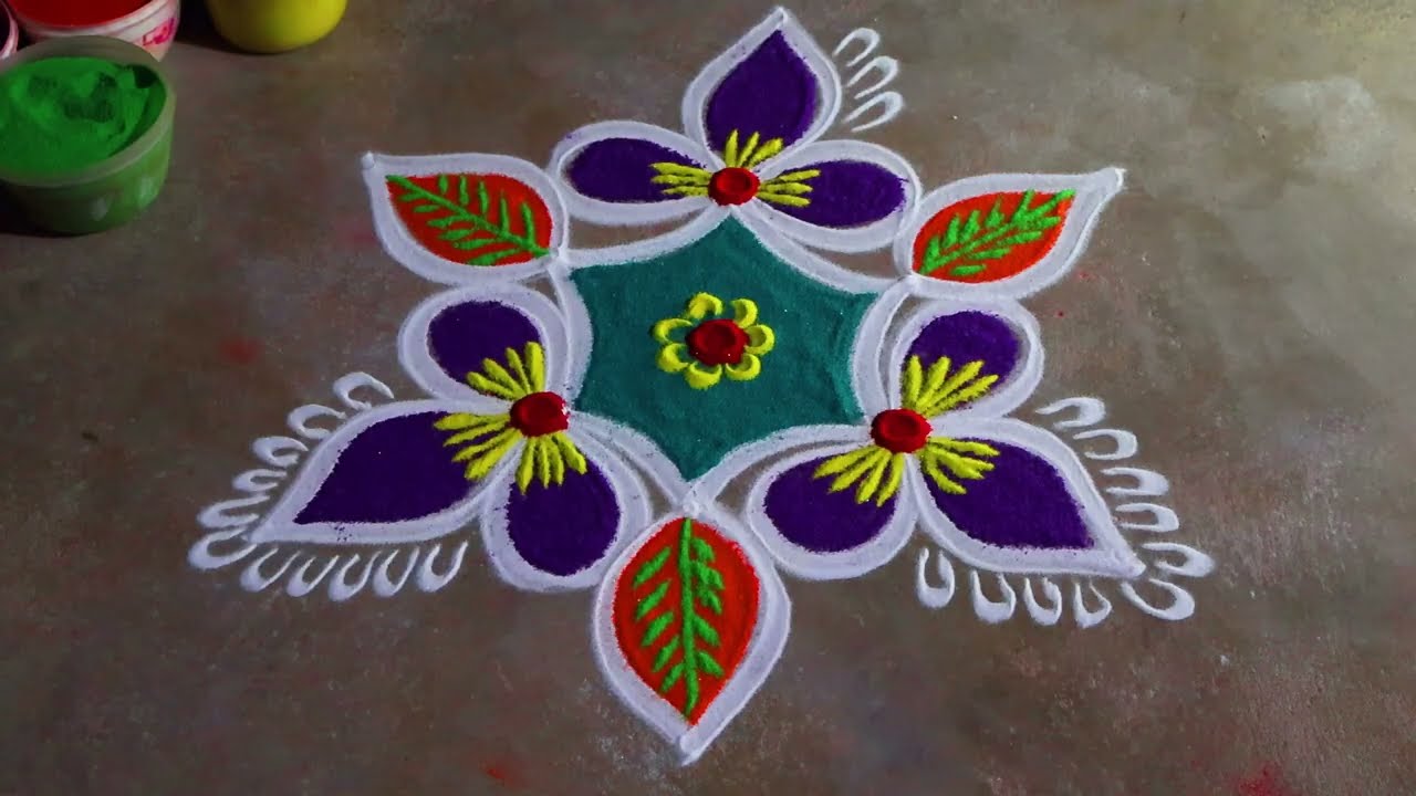 Karthigai deepam 🌹special lotus flowers pooja kolam 🌹3*2 Karthika masam 🌹pandaga muggulu