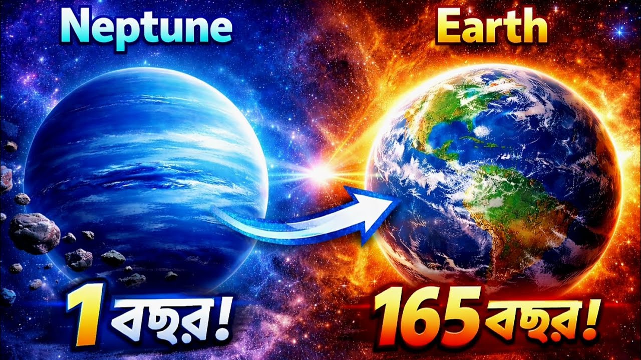 Neptune: নেপচুনে ১ বছর = পৃথিবীতে ১৬৫ বছর!⏳কেন নেপচুন সূর্যের চারদিকে ঘুরতে ১৬৫ বছর সময় নেয়?