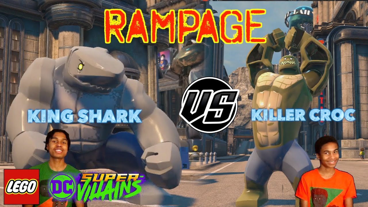Rampage: Killer Croc vs King Shark!! (Lego DC Super Villains)