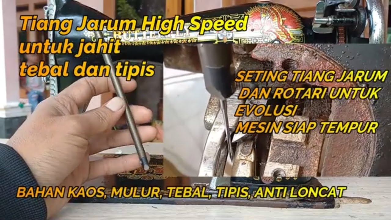 Seting Tiang Jarum Anti loncat dibahan melar dan Tebal