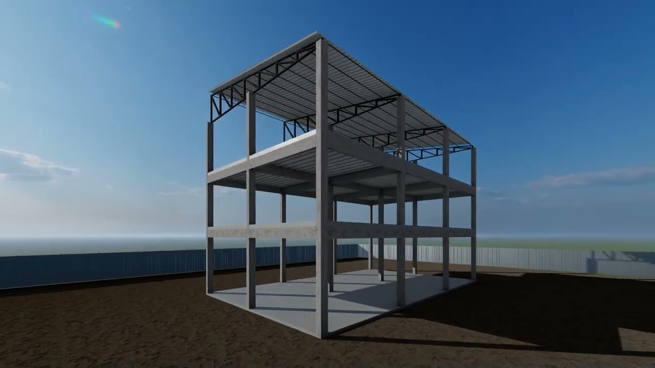 Montagem de estrutura pré-fabricada