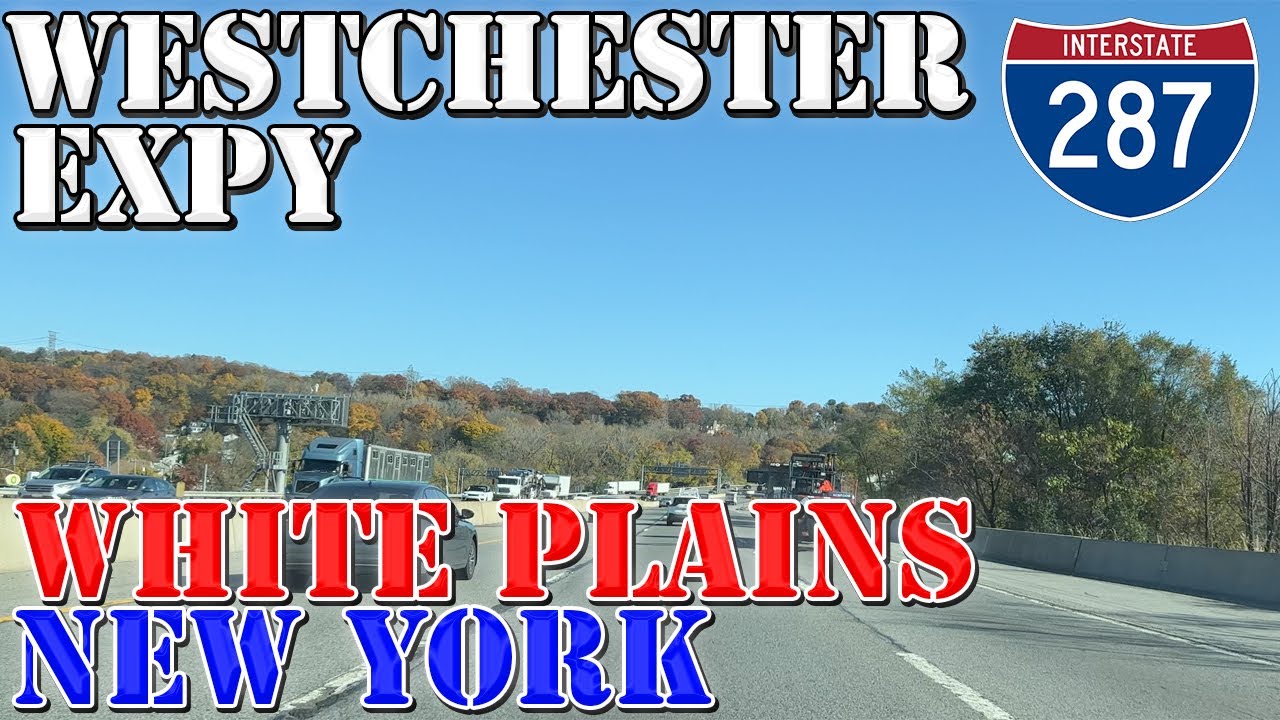I-287 East - Cross Westchester Expressway - White Plains - New York - 4K Highway Drive