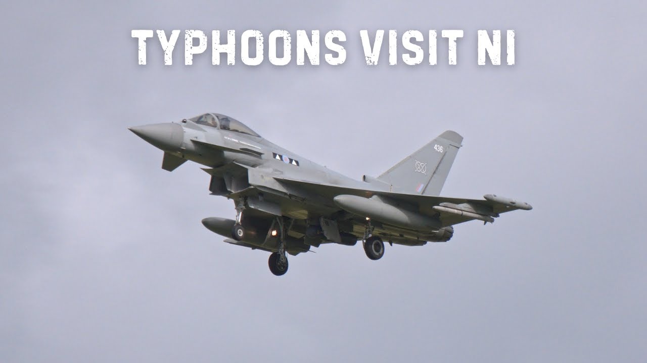 2 Squadron RAF Typhoons visit Northern Ireland - Footage from Aldergrove/Belfast International