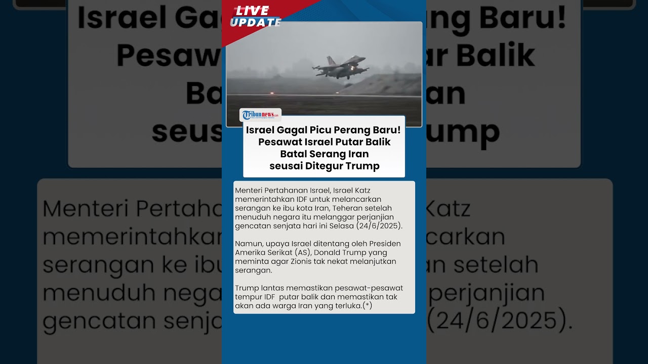 Netanyahu Gagal Mulai Perang Baru! Pesawat Israel Putar Balik Batal Serang Iran seusai Ditegur Trump