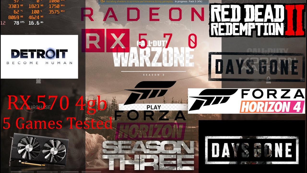Rx 570 4gb with Ryzen 3 2200g 5 Games Benchmarks 1080p All settings / Rx 570 4gb 5 Games Benchmarks