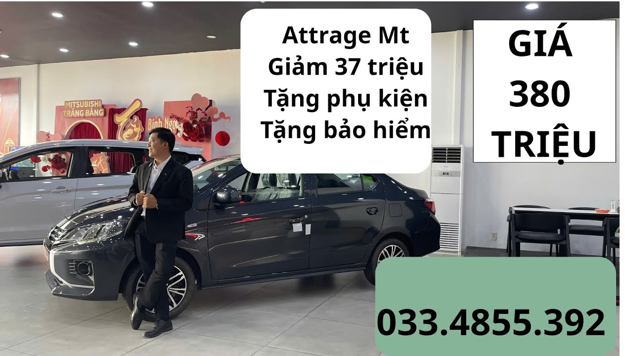 ATTRAGE MT GIẢM 100% LỆ PHÍ TRƯỚC BẠ / TẶNG BẢO HIỂM / TẶNG PHỤ KIỆN - 033.4855.392 