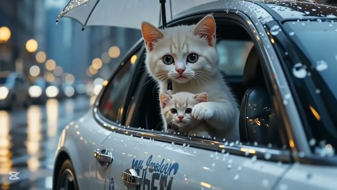 Rich cat helping poor cat #cat #poorcat #ai #cartoon #catlover