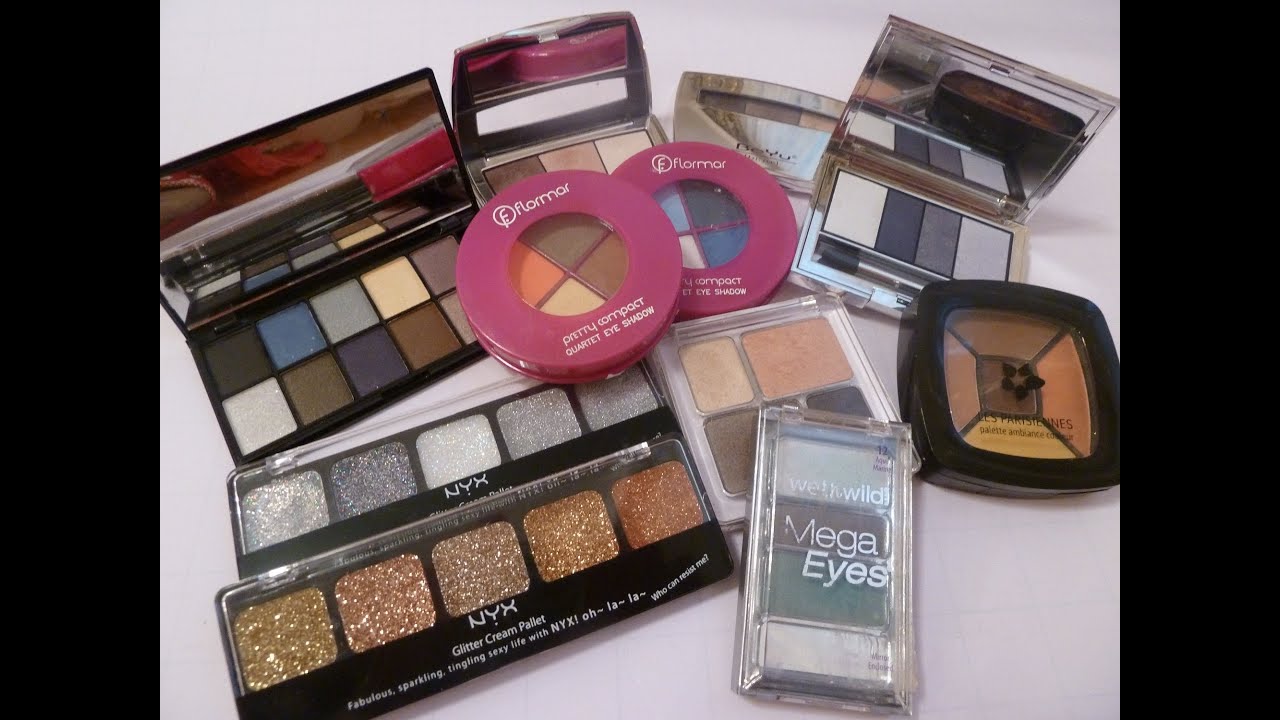 Палетки теней, масс-маркет (NYX, BeYu, ArtDeco, WetnWild, Catrice, Flormar)