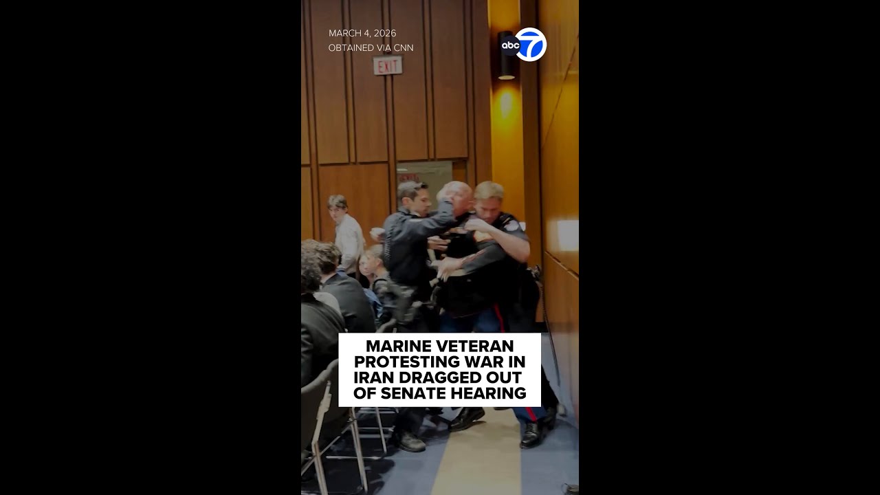 Marine veteran protesting Iran war dragged out of Senate hearing