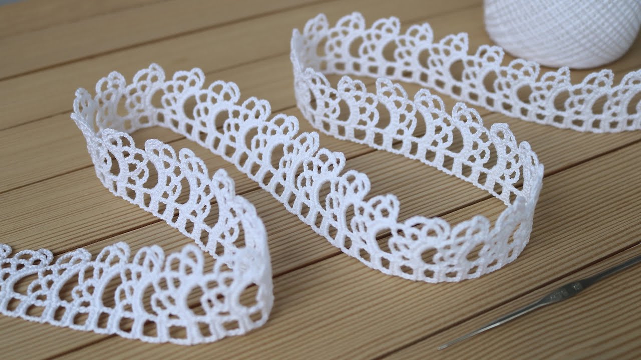 Простое в вязании КРУЖЕВО крючком МАСТЕР-КЛАСС по вязанию КАЙМА Easy to Crochet Tape Lace pattern
