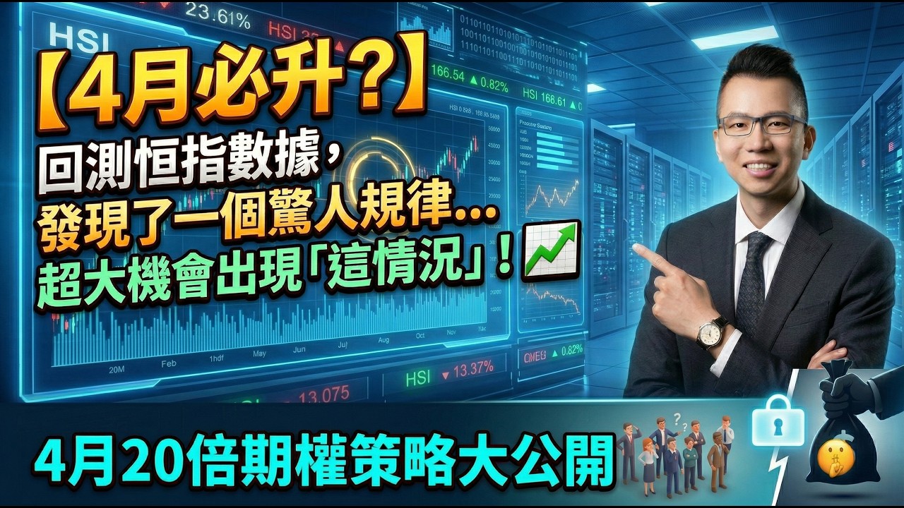 【股市Body Check】【4月必升？】回測恒指數據，發現了一個驚人規律...超大機會出現「這情況」！｜散戶注意！4月20倍期權策略大公開｜#MEGA7系統 #恒指 #投資 #投資理財 #股市