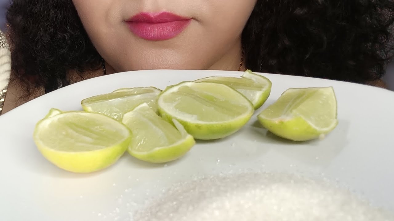 ASMR Comiendo limón 🍋 con azúcar