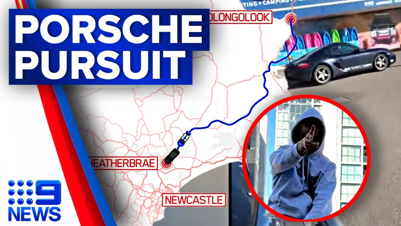 Allegedly stolen Porsche crashes after high-speed police pursuit | 9 News Australia