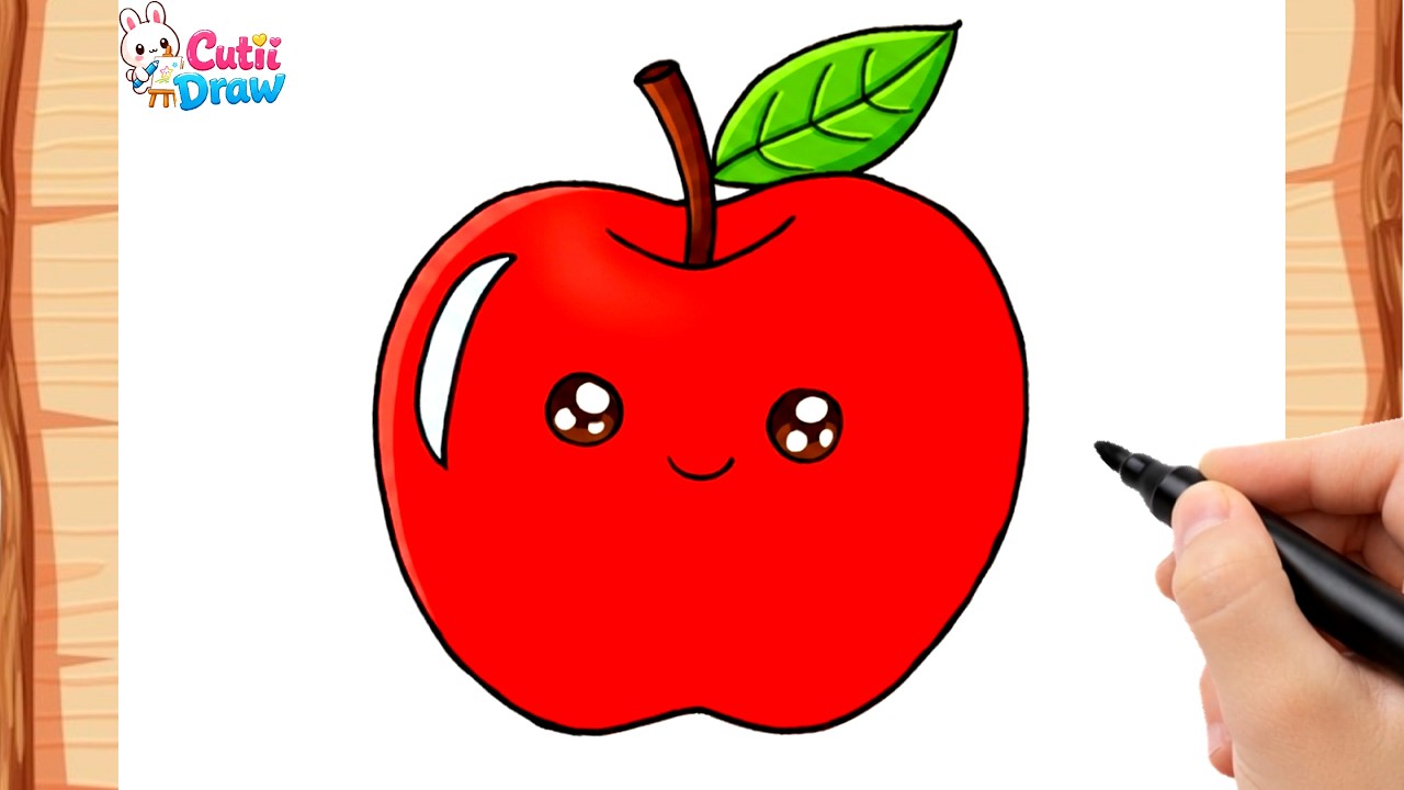 How to Draw an Apple Super Easy | Easy Apple Drawing