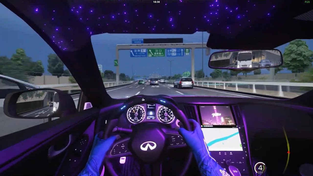 INFINITI Q60 CUTTING UP THROUGH HEAVY TRAFFIC | NOHESI | SHUTOKO REVIVAL PROJECT | #assettocorsa