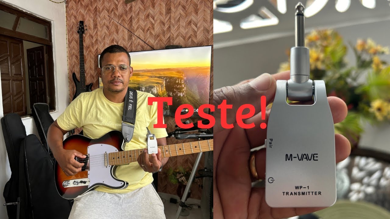 Teste, transmissor sem fio M-VAVE WP-1 para guitarra violão e contrabaixo.