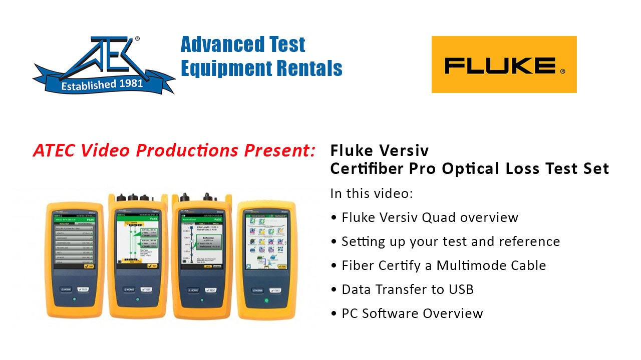 How to Use the Fluke Certifiber Pro Optical Loss Test Set