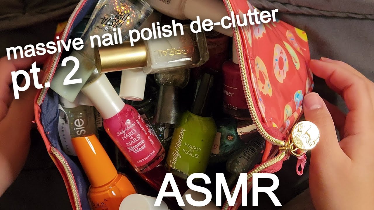 ASMR 💅🏻 Nail Polish Declutter Pt. 2 ~ soft spoken to whisper , swatching , & tapping