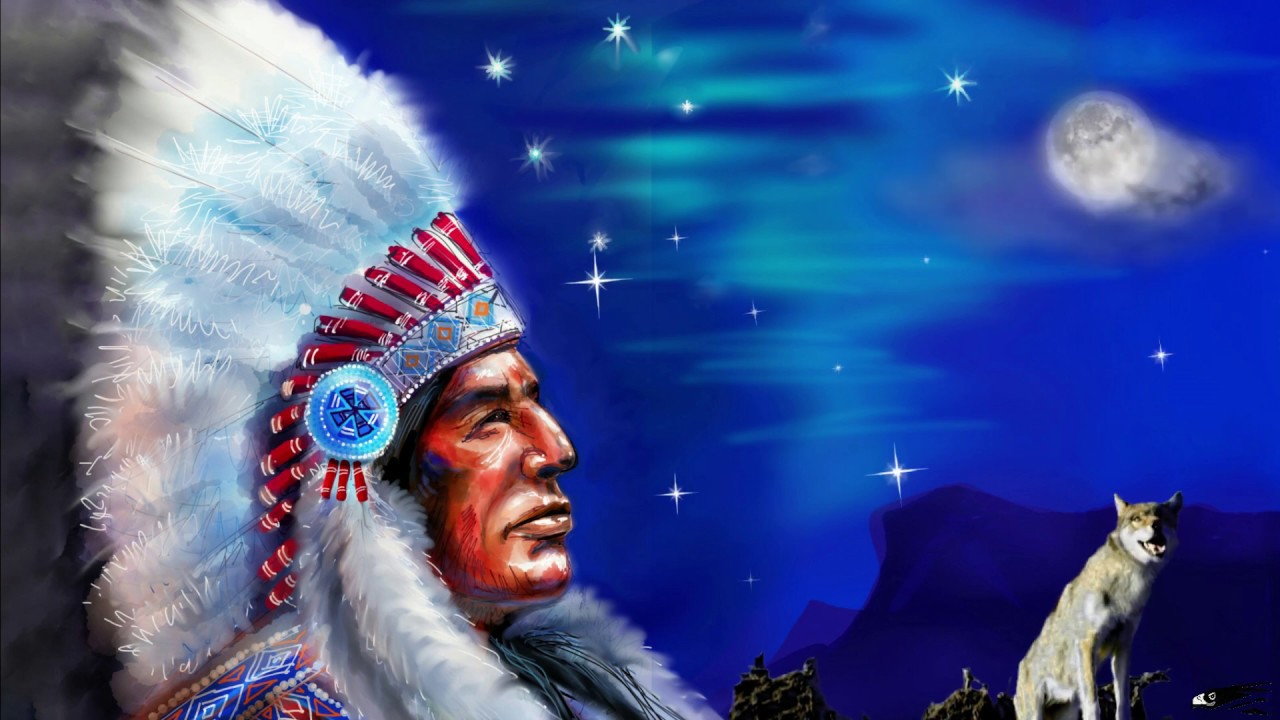 Relax Music 🎶 NATIVE AMERICAN CHIEF 🏹 with WOLF 🐺 sound