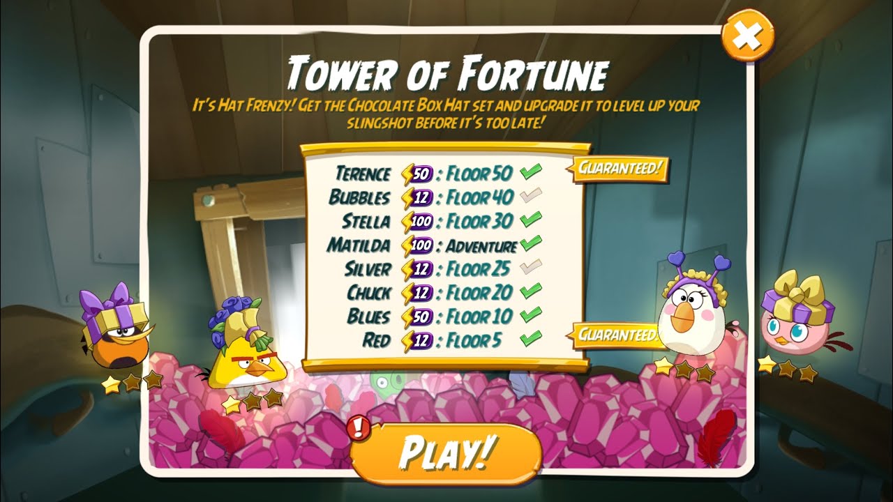 Tower of Fortune - Day 5 for the Chocolate Box Hat Set - Angry Birds 2