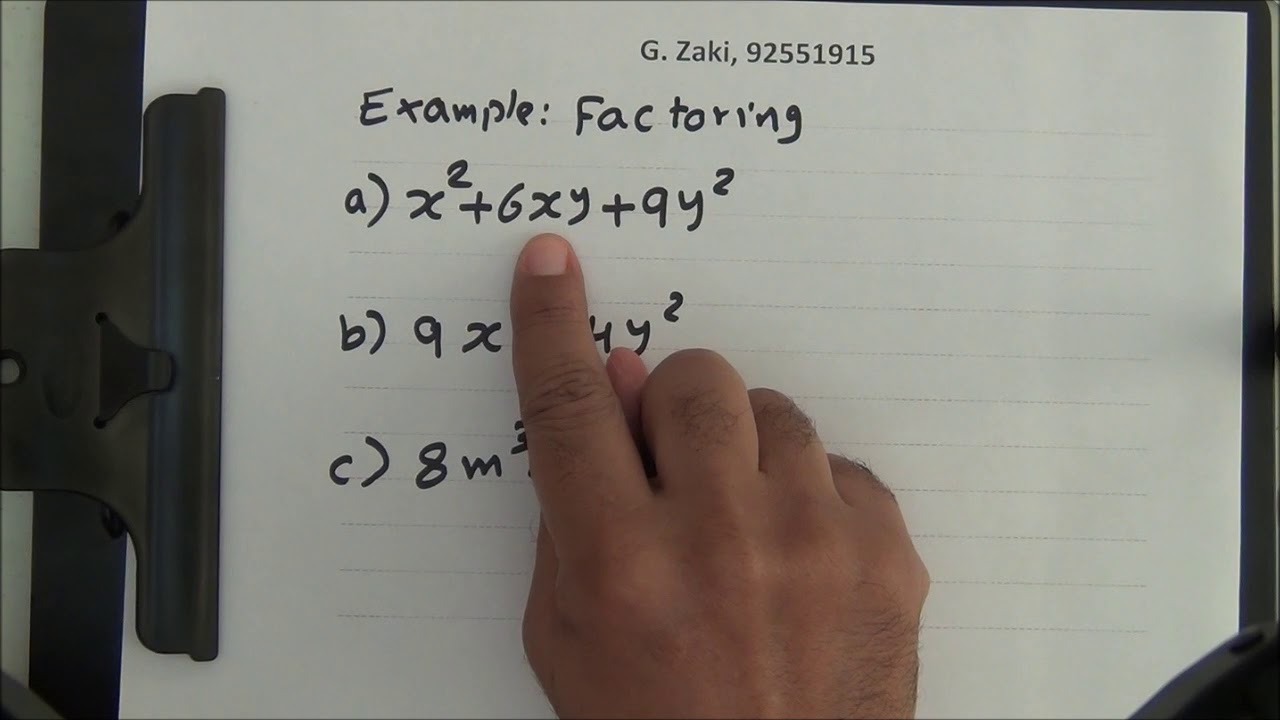 Special factoring formulas التحليل باستخدام الاقواس