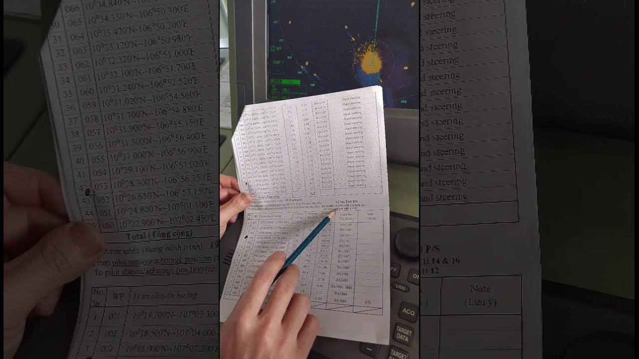 Navigation line on Radar furuno Far 21X7- Nhập một tuyến đường trên radar.