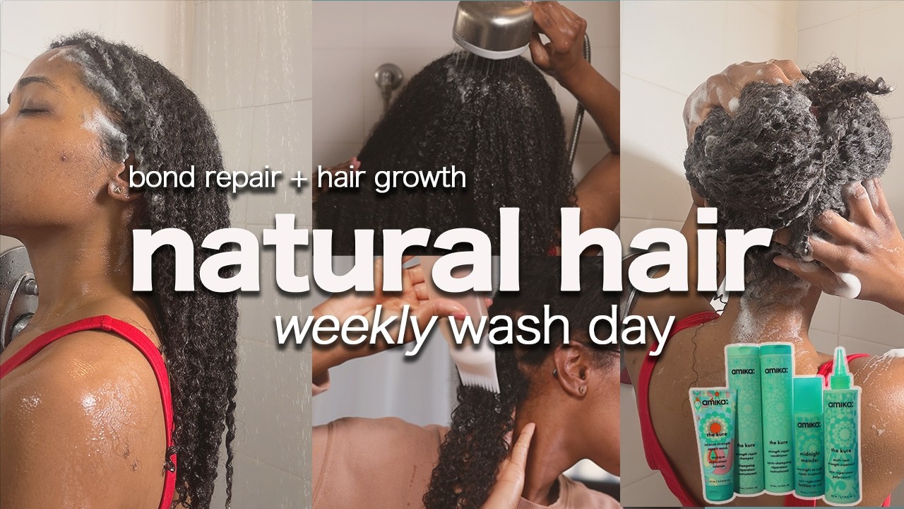 My NATURAL HAIR WASH DAY for Bond Repair and Hair Growth | Full Routine