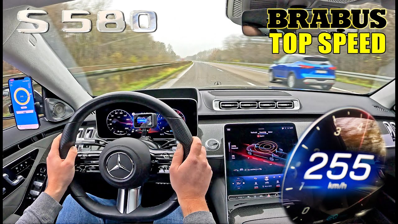 MERCEDES S CLASS S580 BRABUS // TOP SPEED on AUTOBAHN