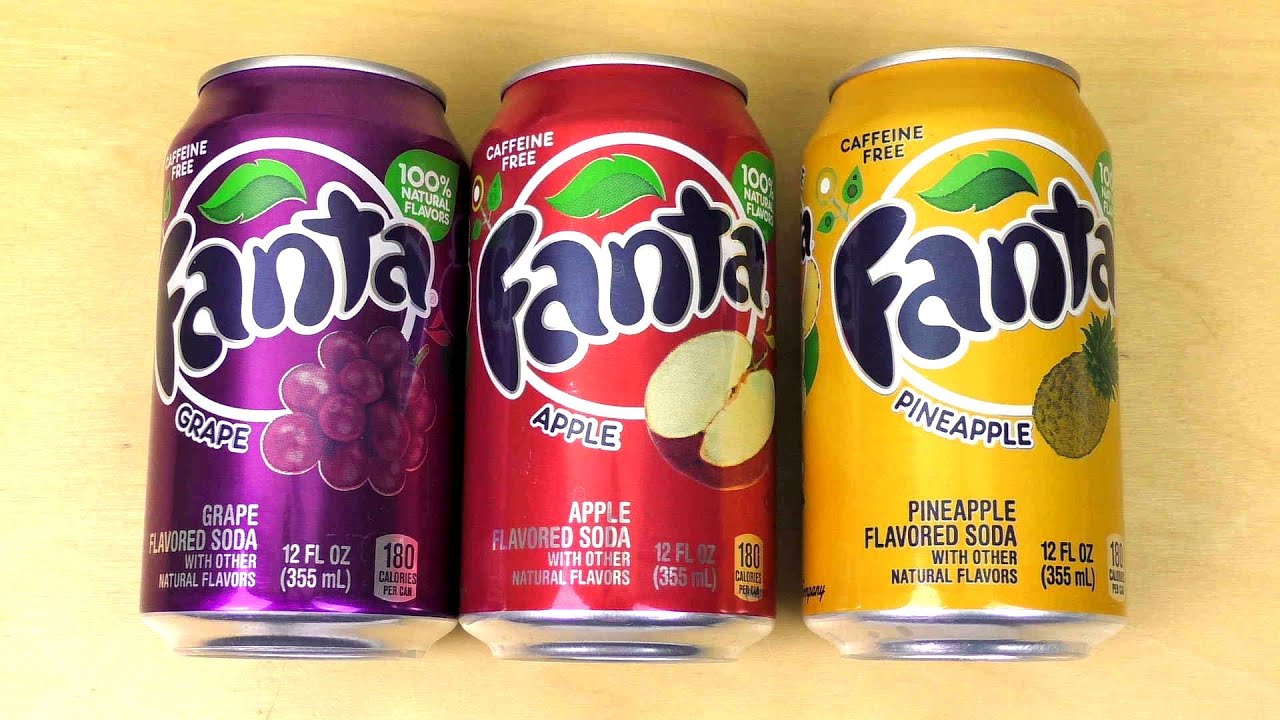 Fanta Apple, Fanta Grape, Fanta Pineapple