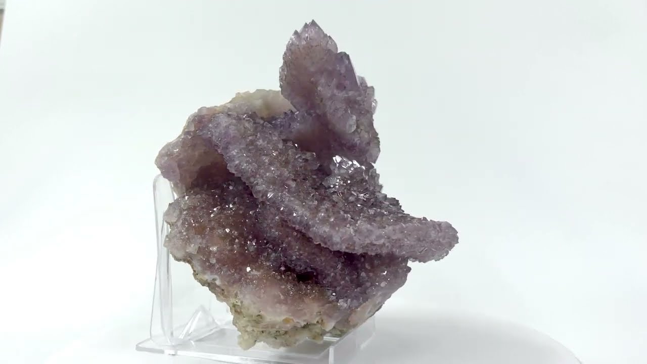 Quartz (variety amethyst) after Fluorite from Akassi, Tazarout, Morocco