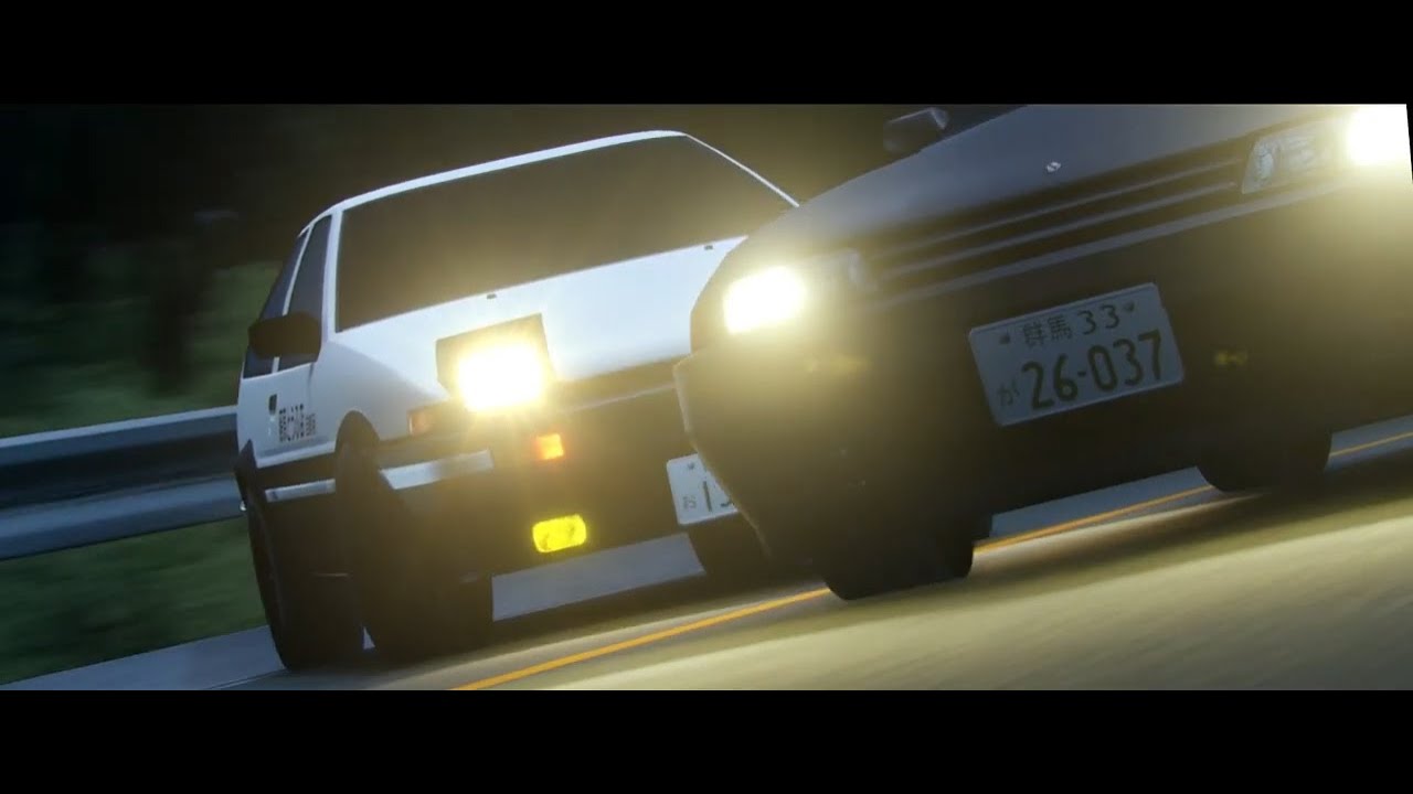 Battle Takumi Fujiwara AE86 vs Takeshi Nakazato R32 | Initial D