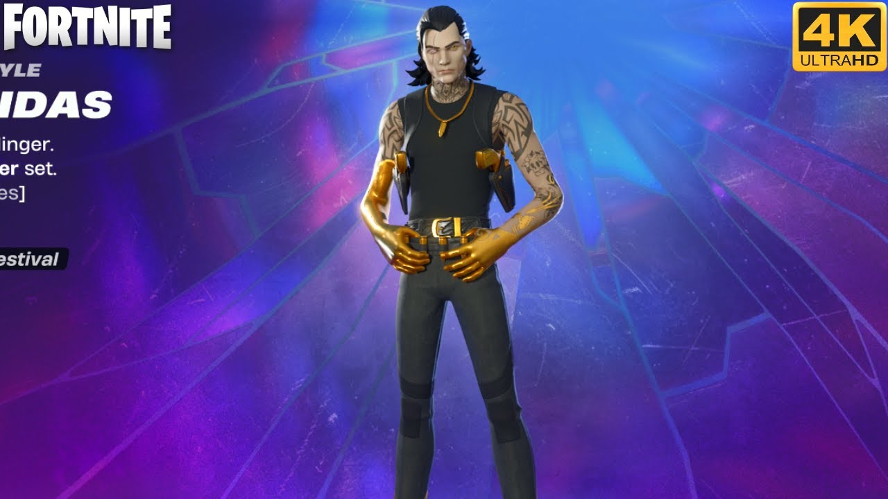Outlaw Midas Skin Gameplay - Fortnite Chapter 6 Season 2 (4K 60FPS)