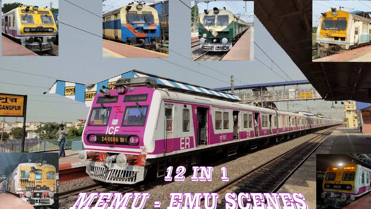 [12 in 1] EMU + MEMU TRAINS OF ER & SER VERIOUS ROUTE TRAINS FULL COMPLITION