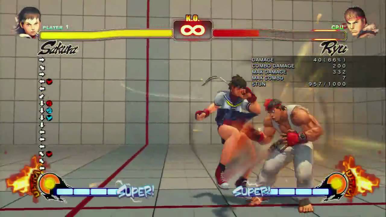 Street Fighter 4 - Sakura Basic Combo & Reset Combo Setup Ver.002