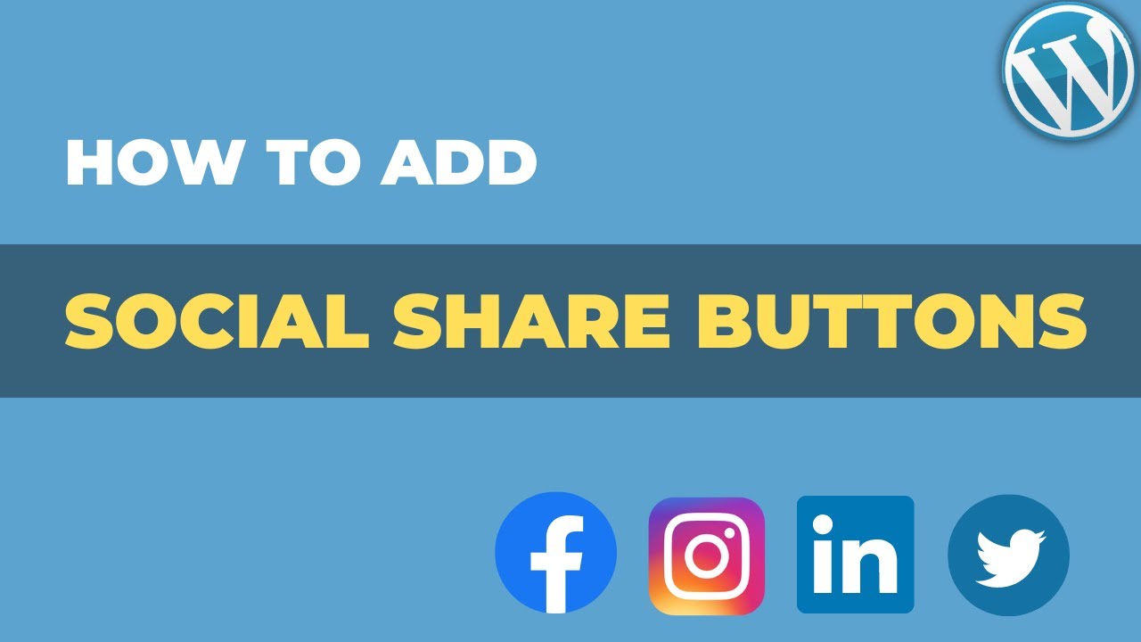 How to Add Social Share Buttons on WordPress | Social Media Icons | Sassy Social Share