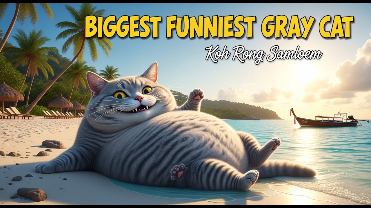Biggest Funniest Gray Cat – Koh Rong Samloem