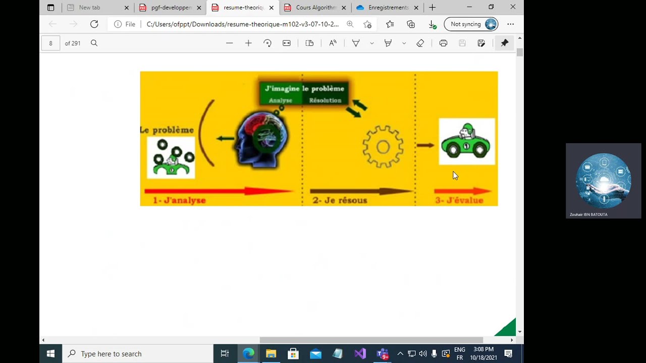 Algorithme 1 : Analyser un problème , Entrées, Sortie, Traitements