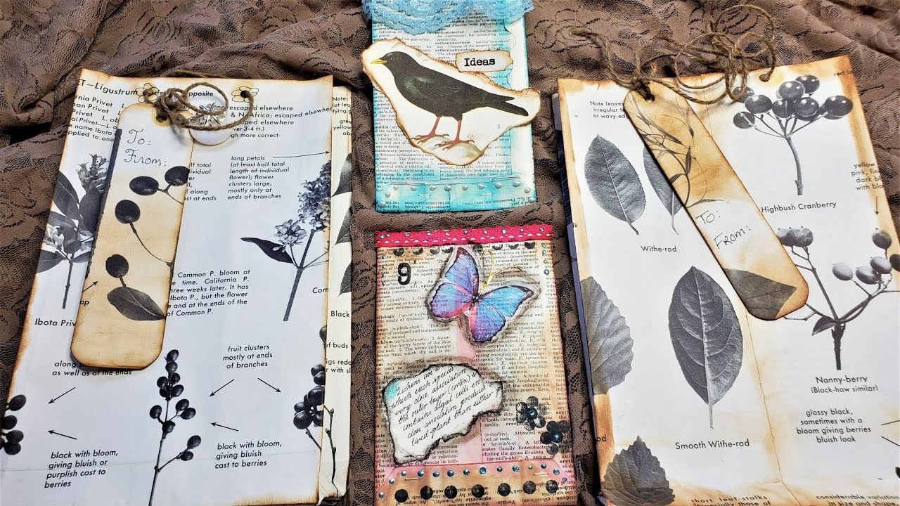 Junk Journal ~ Using Up Book Pages  Ep 27 ~ Easy Paper Bags (The Baglet and the Grocery Bag!)!!
