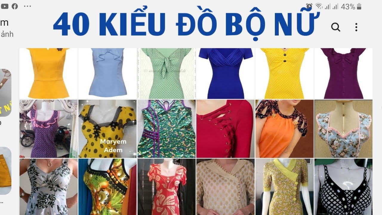 185/Bạn đang tim kiểu đồ bộ để may / 40 KIỂU ĐỒ BỘ MẶC NHÀ ĐẸP SƯU TẦM  / ĐAM MÊ MAY VÁ HANA NGUYÊN