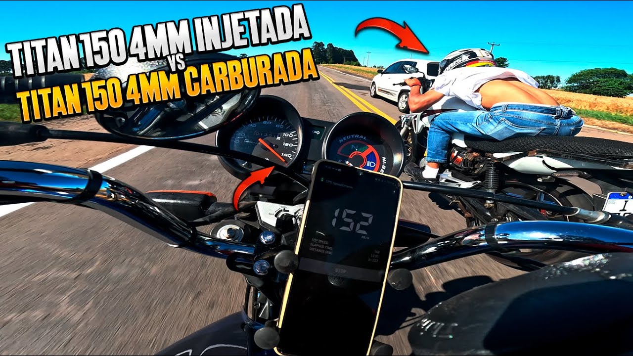 TITAN 150 4MM CARBURADA NA GASOLINA |  PASSANDO SUFOCO PRA 150  4MM INJETADA NO ALCOOL  |  4K!