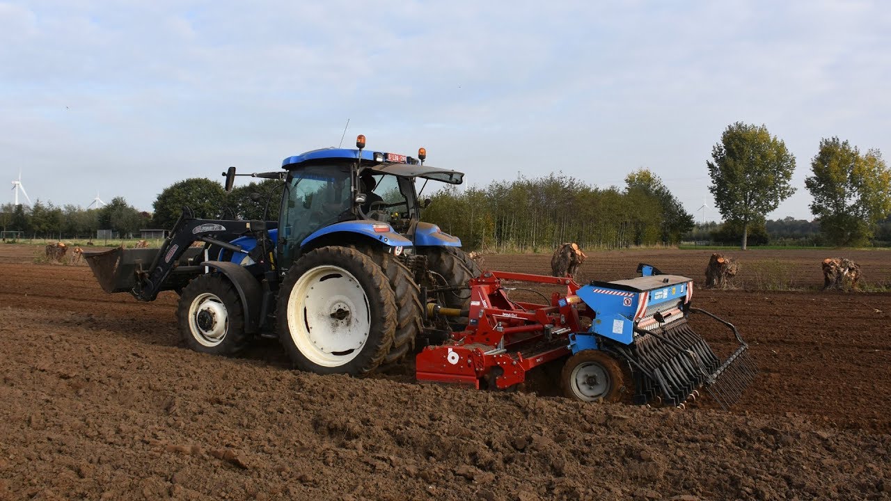 New Holland TS100A & Sicma Azzurra 3000 zaaimachine
