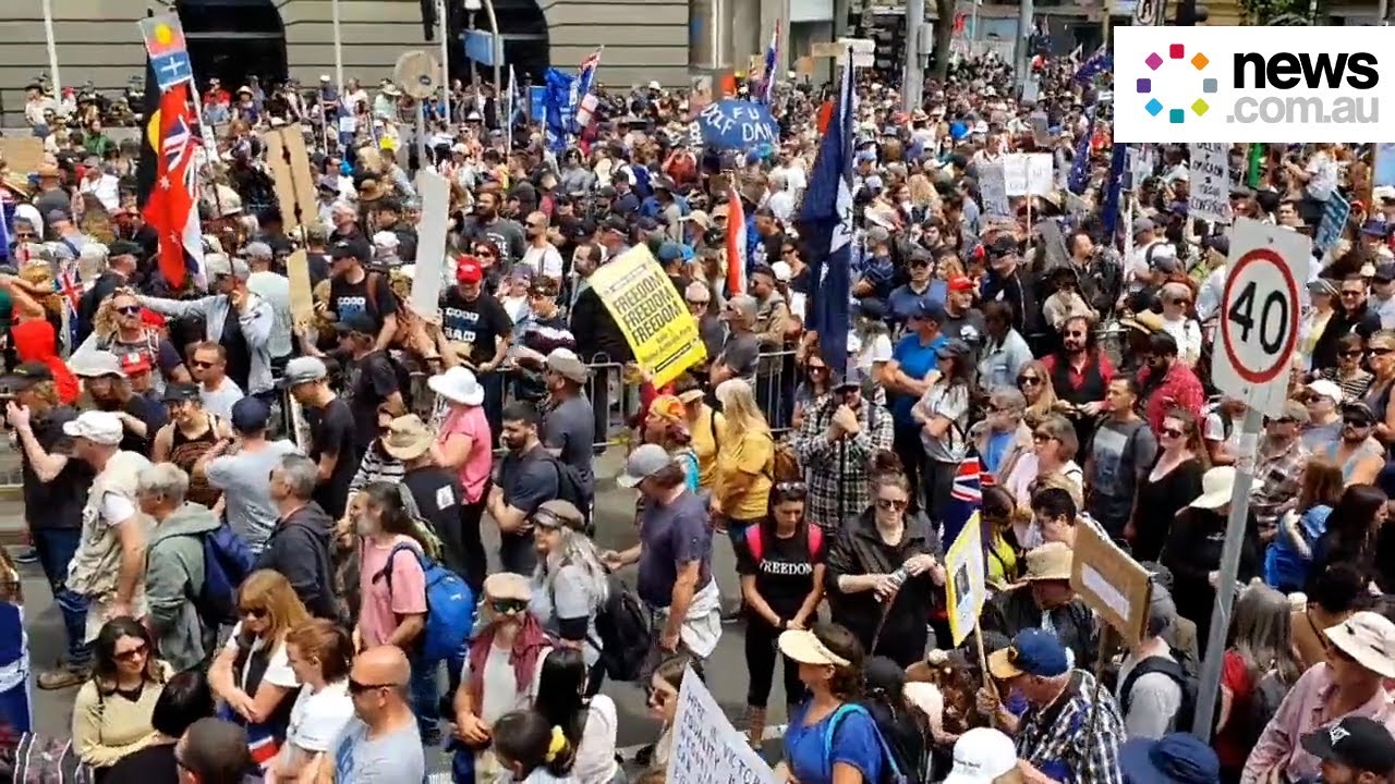 Thousands gather in Melbourne again to protest vaccine mandates