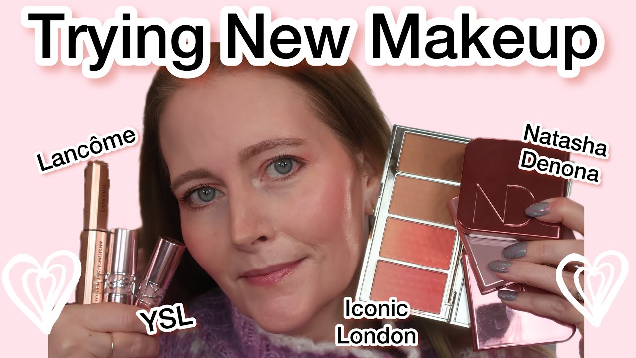 New Natasha Denona HY-BLUSH, YSL Loveshine,  Lancome flutter Mascara, Iconic London get cheeky