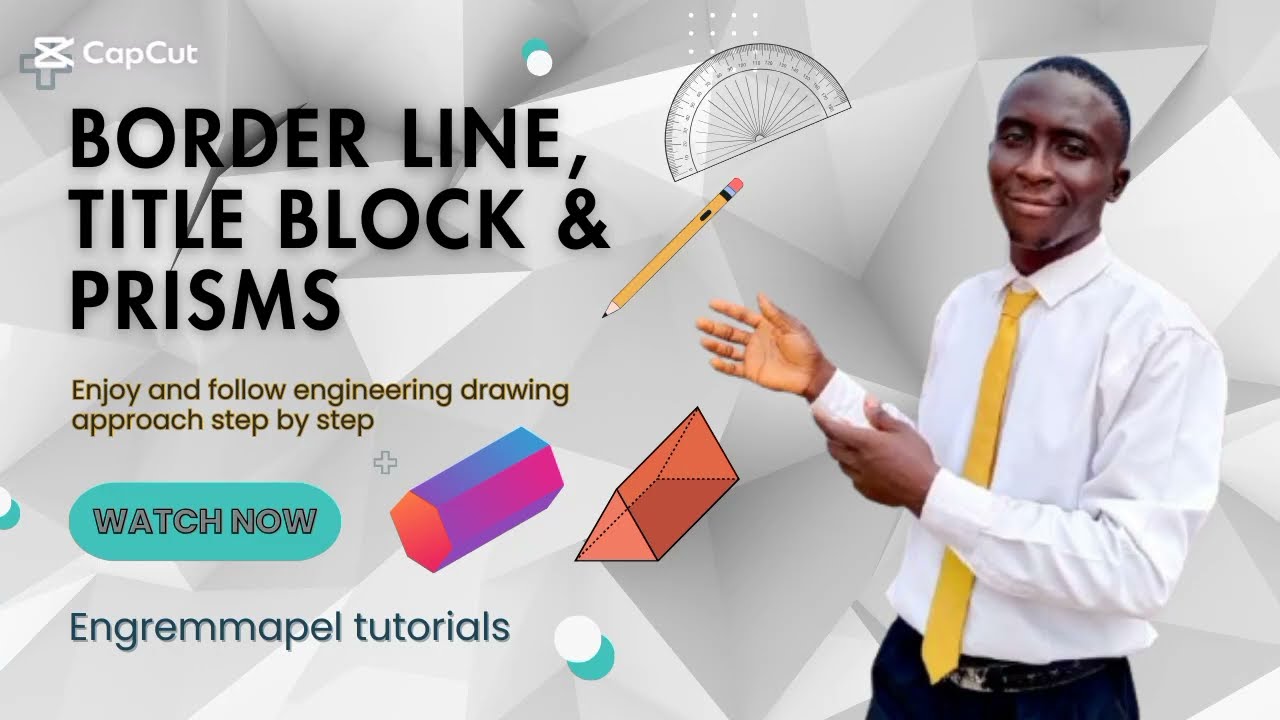 Border line,title block and prisms. #engineeringdrawing 